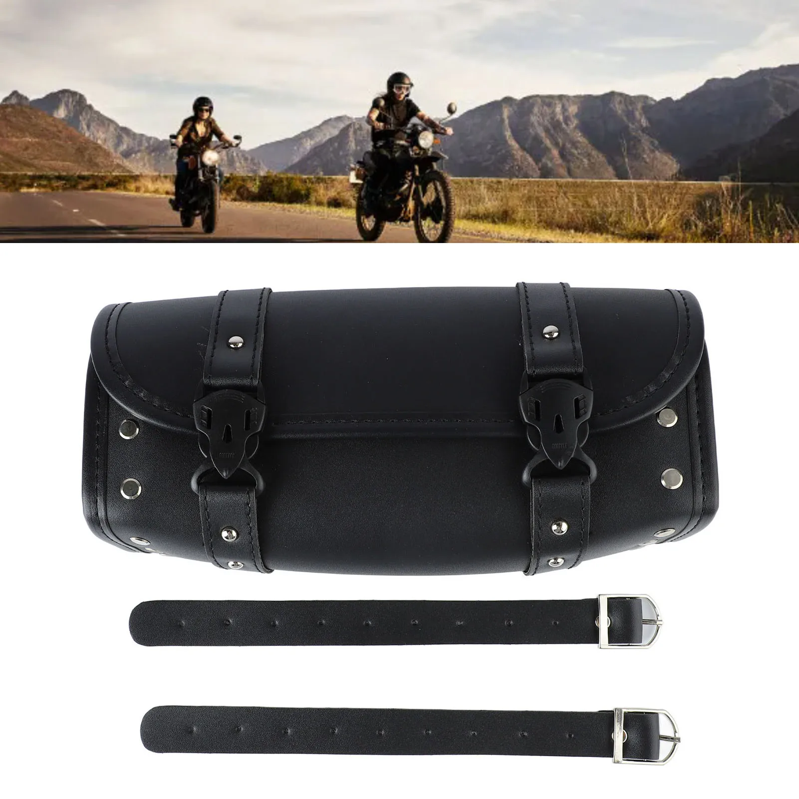 

Мотоциклетные седельные сумки с 2 пряжками, водонепроницаемая сумка с 2 ремнями и пряжкой, мотоциклетная сумка для инструментов для мотоцикла