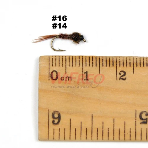 Imagen 2 del producto Wifreo 10 unids/lote # 14 # 16 cola de faisán Natural ninfa mosca trucha Steelhead pescado pesca moscas puede mosca ninfa fregadero rápido