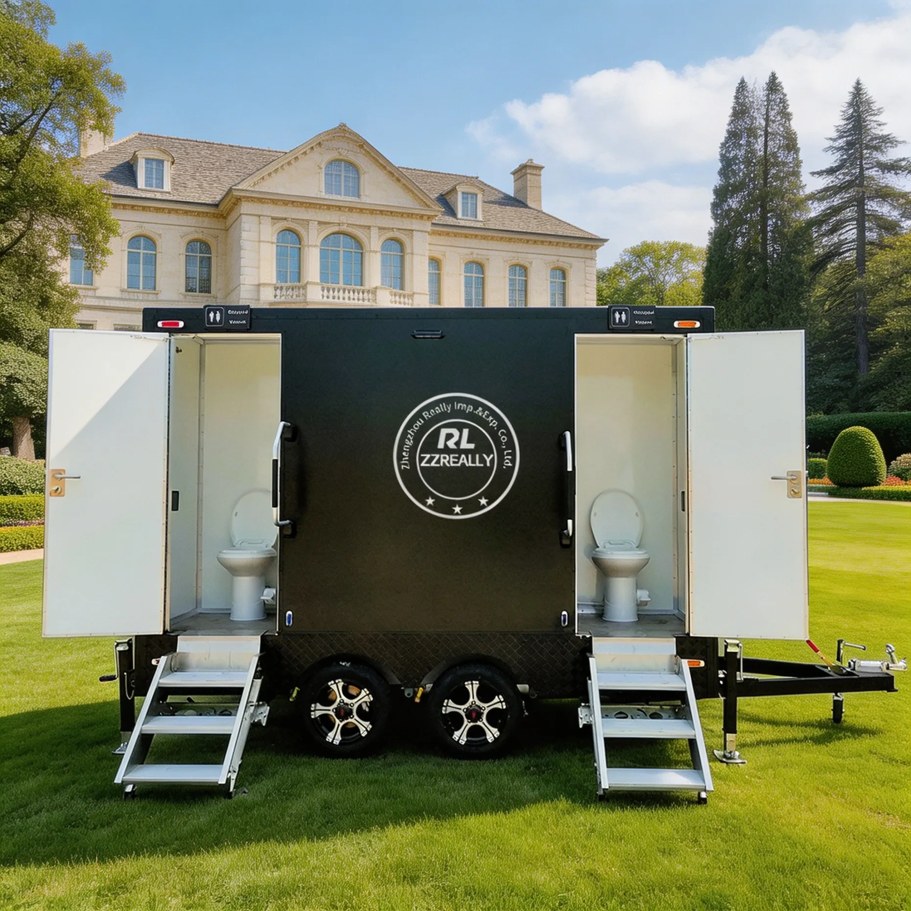 

Premium Mobile Toilet Public Event Portable Restroom Bathroom Cabin Trailer Portable Toilet Trailer for Commercial Rental