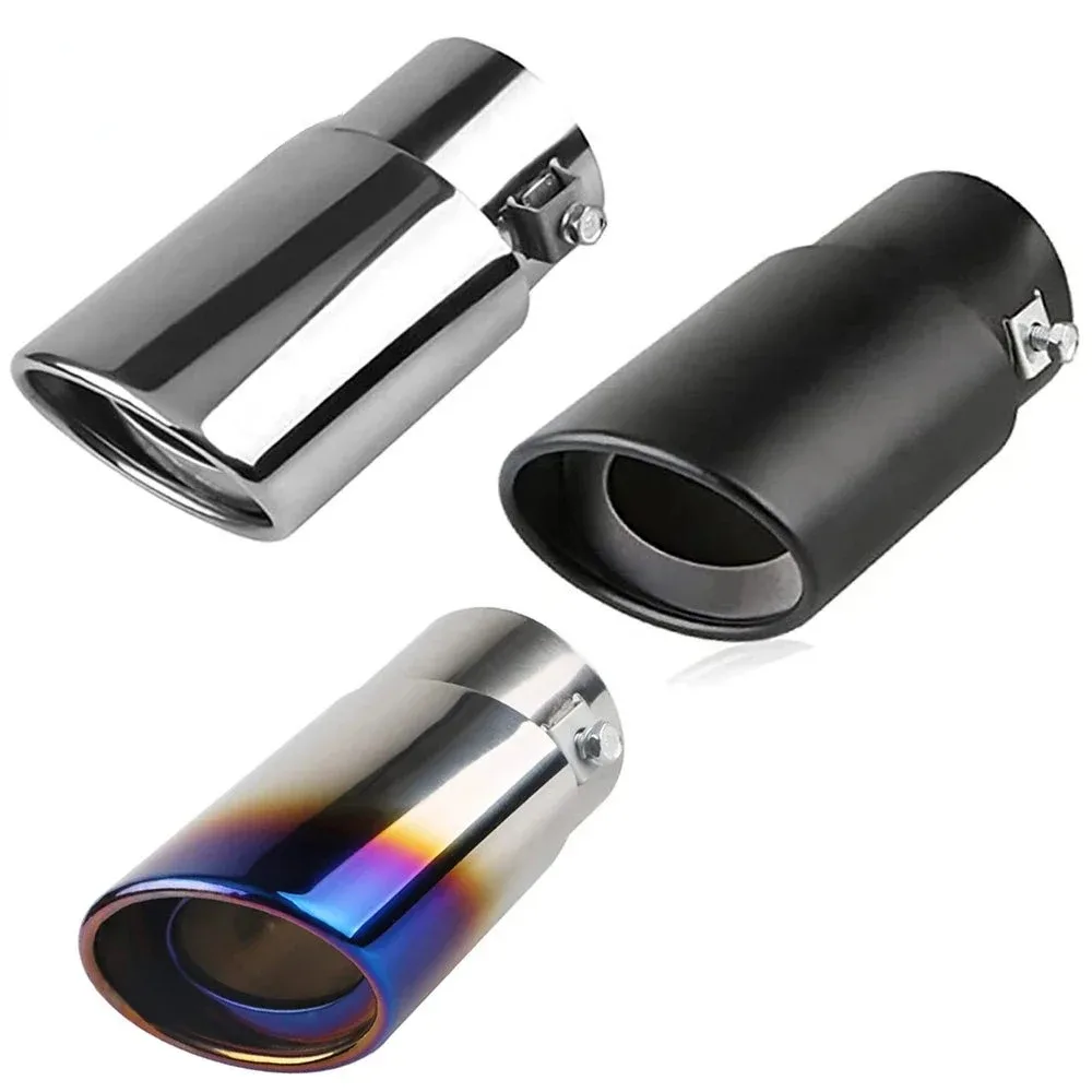 

1PCS Universal Car Auto Exhaust Muffler Tip Stainless Steel Pipe Chrome Trim Modified Car Rear Tail Throat Liner Accessories