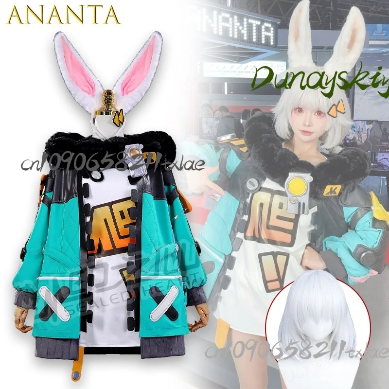 Disfraz de Cosplay ANANTA Game Infinite Project Mugen Taffy, Traje de Conejita para Mujer, Conjunto de Personaje de Anime para Juego de Rol, Eventos y Fiestas