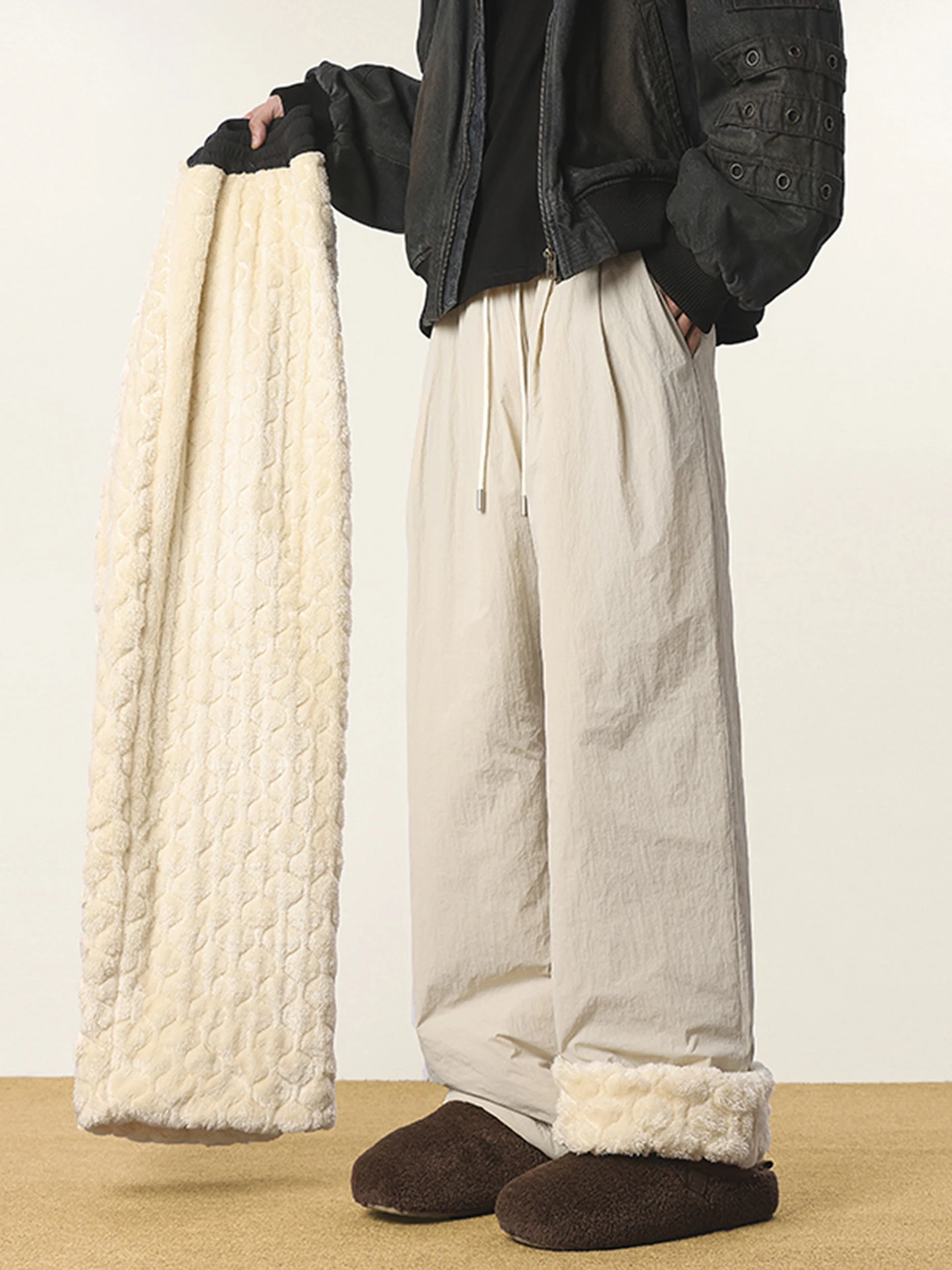 

Мужские зимние хлопковые брюки на подкладке Ultra-Thi Fce, зимние морозостойкие теплые широкие брюки, ветрозащитная одежда-40 Deee Wear