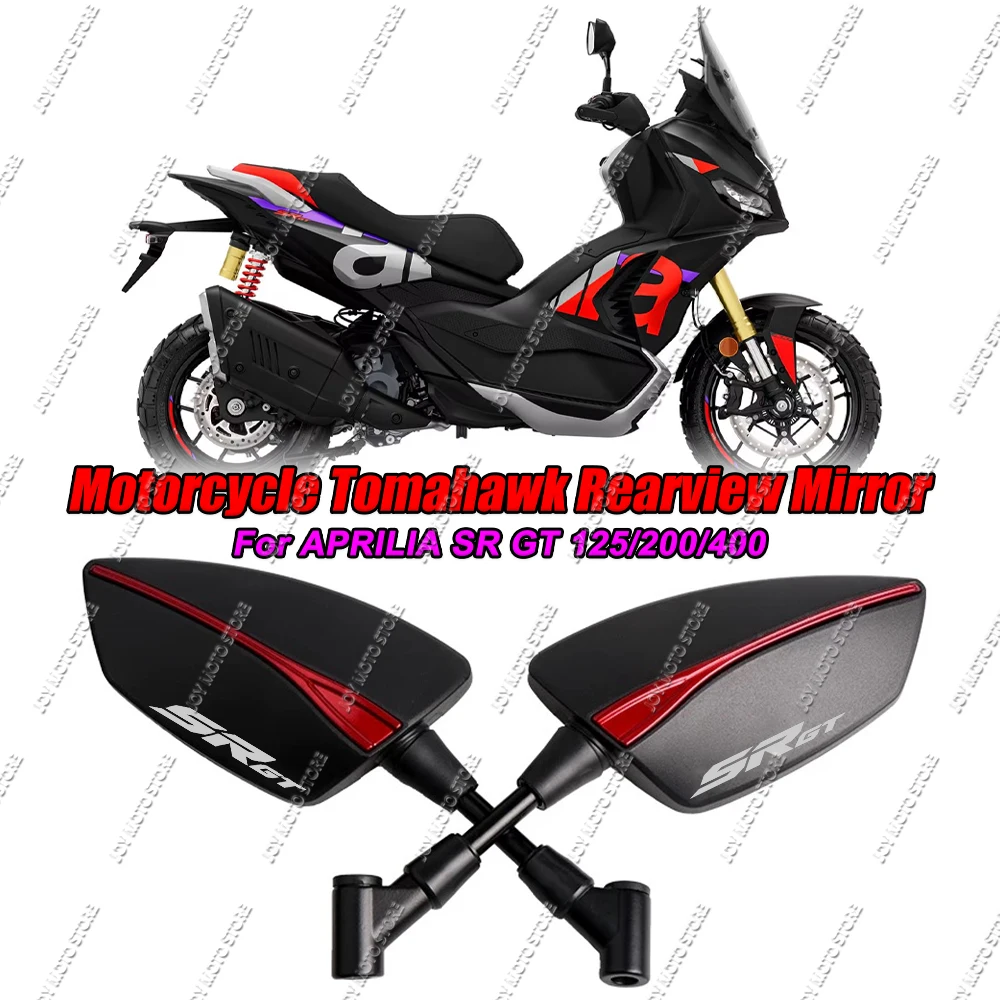 

For Aprilia SR GT 125/200/400 Universal CNC Aluminum Tomahawk Rearview Mirrors 8mm 10mm Motorcycle Side Mirrors