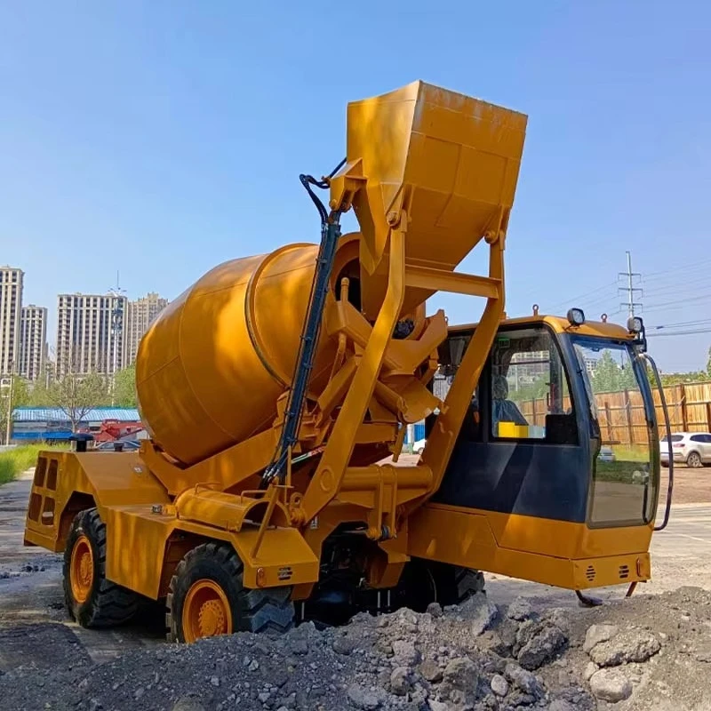 Concrete mixer manufacturer supplies fully automatic engine self installing concrete mixer, hot selling