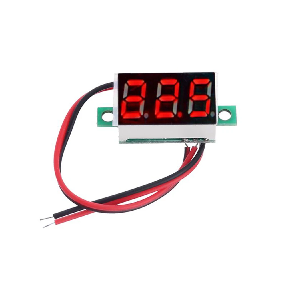 2 przewody Mini moduł woltomierz cyfrowy woltomierz 0.36 Cal woltomierz z ekranem LED DC 4.5V-30V woltomierz zasilanie mobilne samochodowy Tester