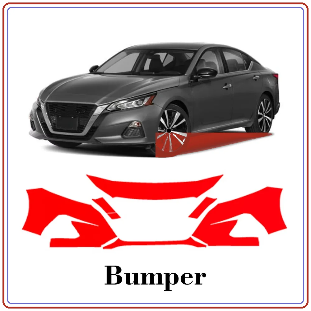 For Nissan Altima 2019-2022 Precut TPU Paint Protection Film PPF Front Bumper Kit Clear Bra Stone Guard EU UK