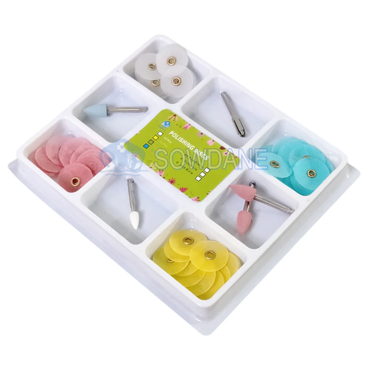 48 قطعة/الحزمة مختبر التشطيب وتلميع البولندية القرص 12 مللي متر/14 متر الإجمالي تخفيض بور مجموعة الراتنج ملء أداة تلميع