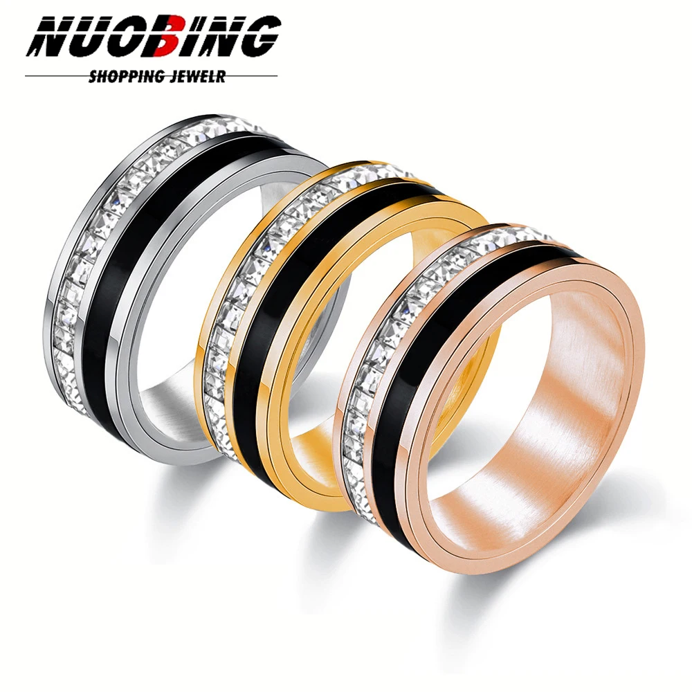 

2025 Shine Paved Square Cubic Zirconia Stone Women Ring for Women Men Engagement Wedding Daily Wearable Jewelry Gift