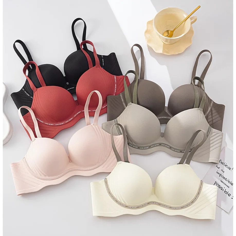 Comfortable small chest gathered one-piece lingerie collection vice breast anti-sagging bra non-mark soft bra