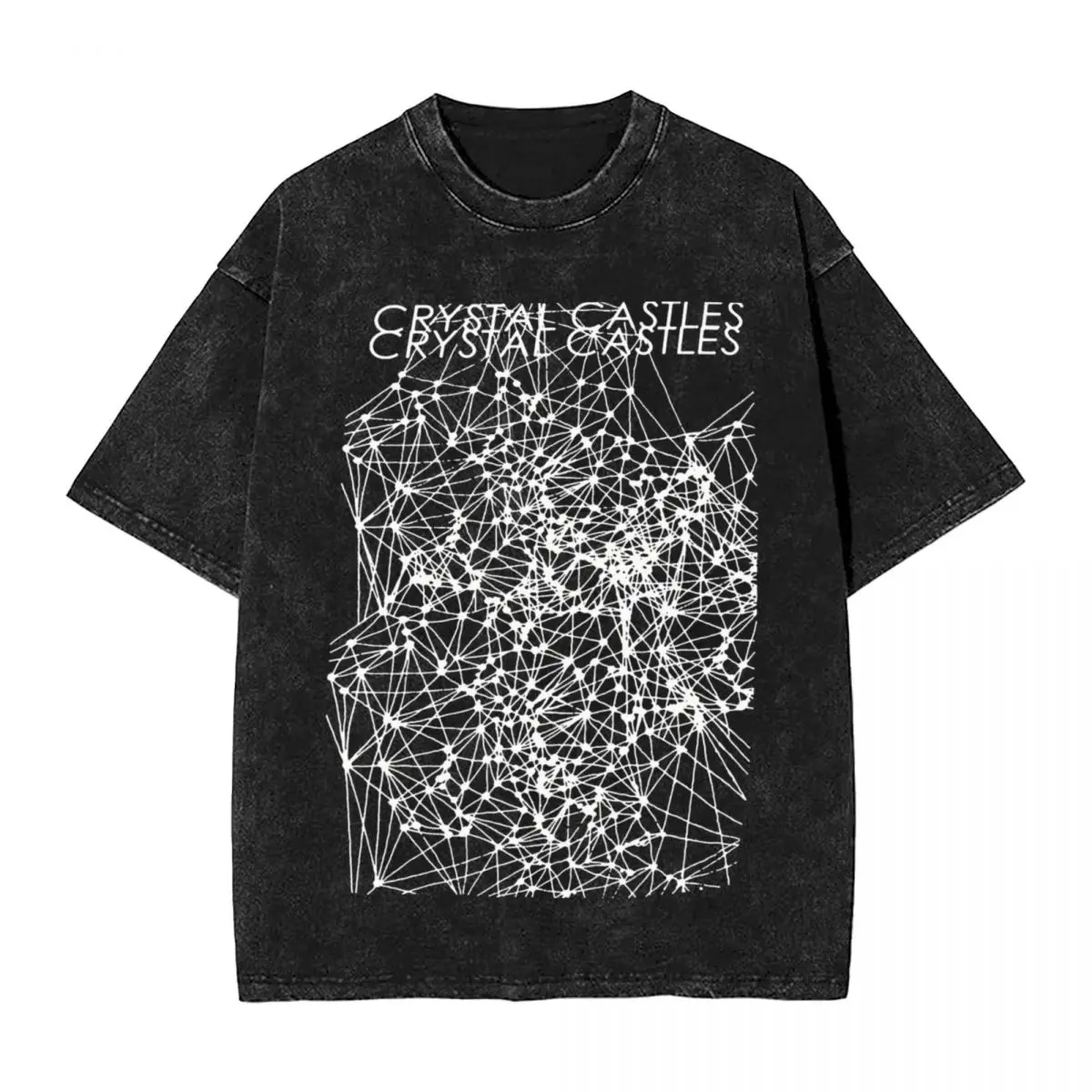 

Washed T Shirts Crystal Castles Hip Hop Vintage T-Shirts Oversize Streetwear Cotton Printed Tops Tees Men Women