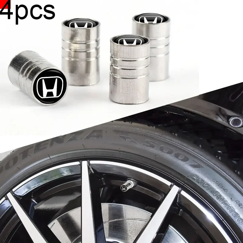 4pcs of Round Metal Tire Valves for Car Styling Wheels For Honda CBR300RR CBR600RR CBR1000RR CBR500R CBR650F VFR800 1200 VTX1300