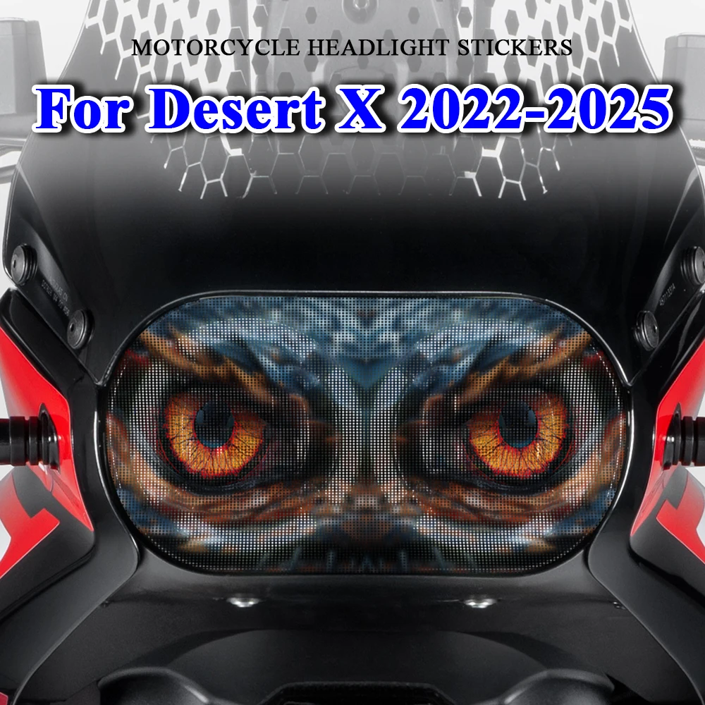 1 Pair Motorcycle Headlight Guard Stickers For Ducati DesertX Desert X 2022 2023 2024 2025 Motorbike Headlamp Decals Accessories