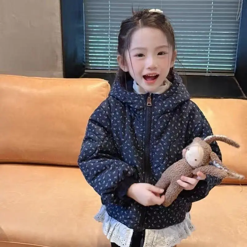 Kawaii Casual Coat Tops Fashion Childrens Clothing Girls Cotton Coat 2025 New Thick Winter Jacket Quilted Clothes Reversible