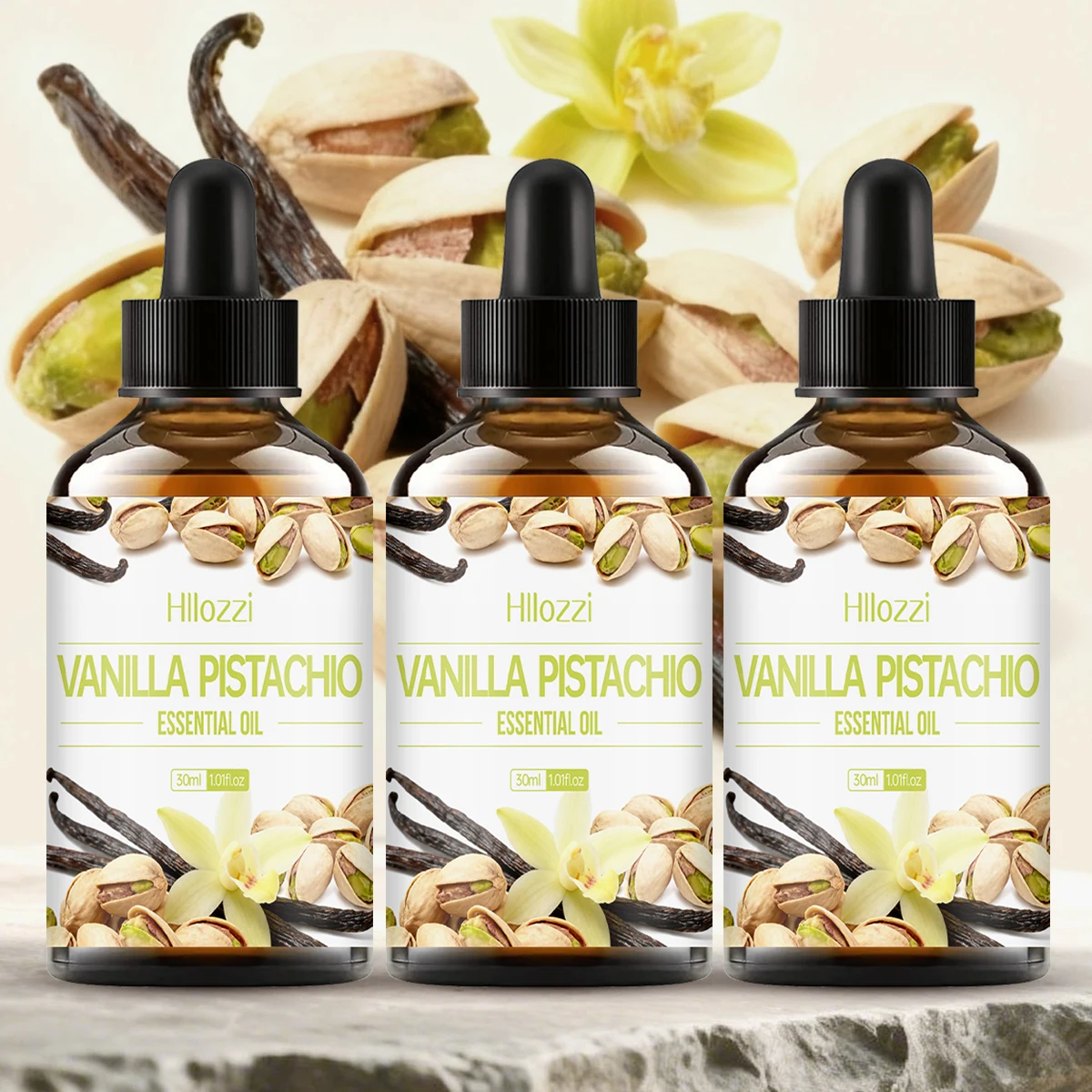 El aceite esencial de vainilla y pistacho tiene un aroma dulce y es adecuado para difusores y masaje corporal y también se puede utilizar como regalo.