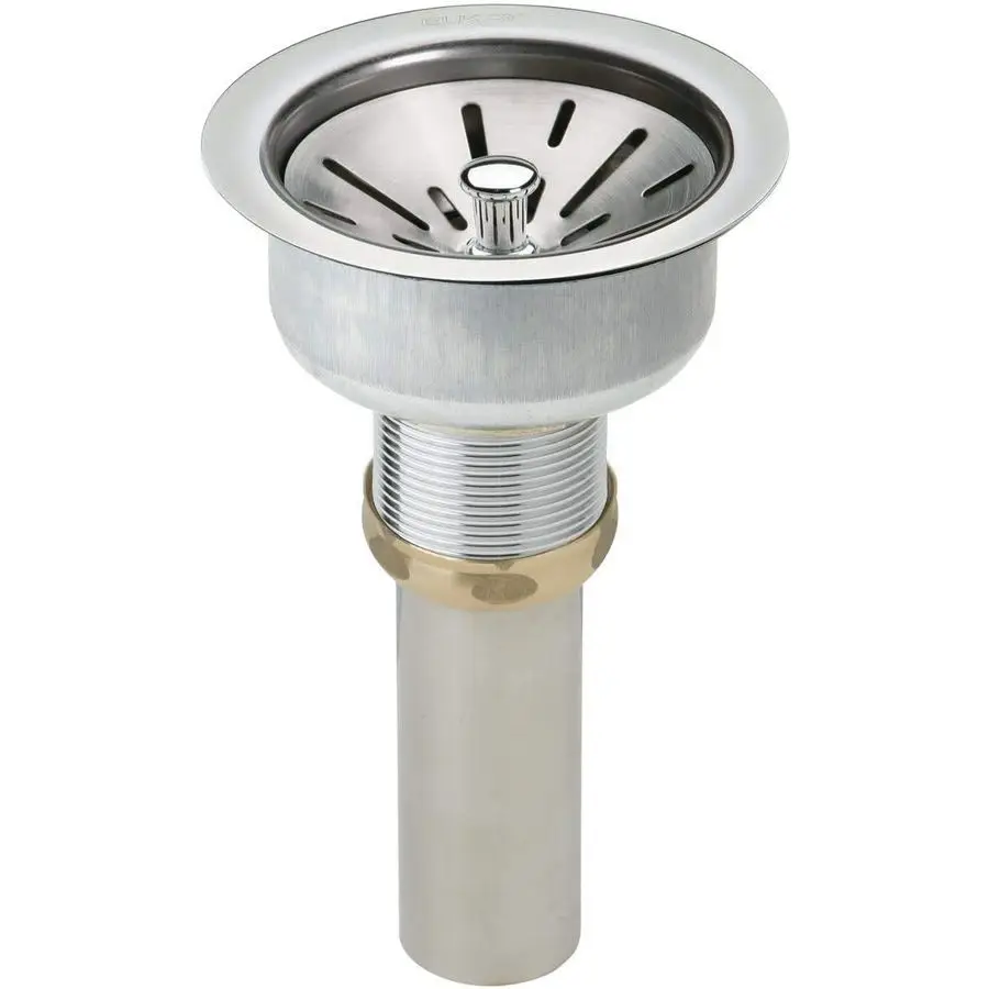 

LK35 31 2 Drain Fitting with Type 304 Stainless Steel Body, Strainer Basket, and Tailpiece
