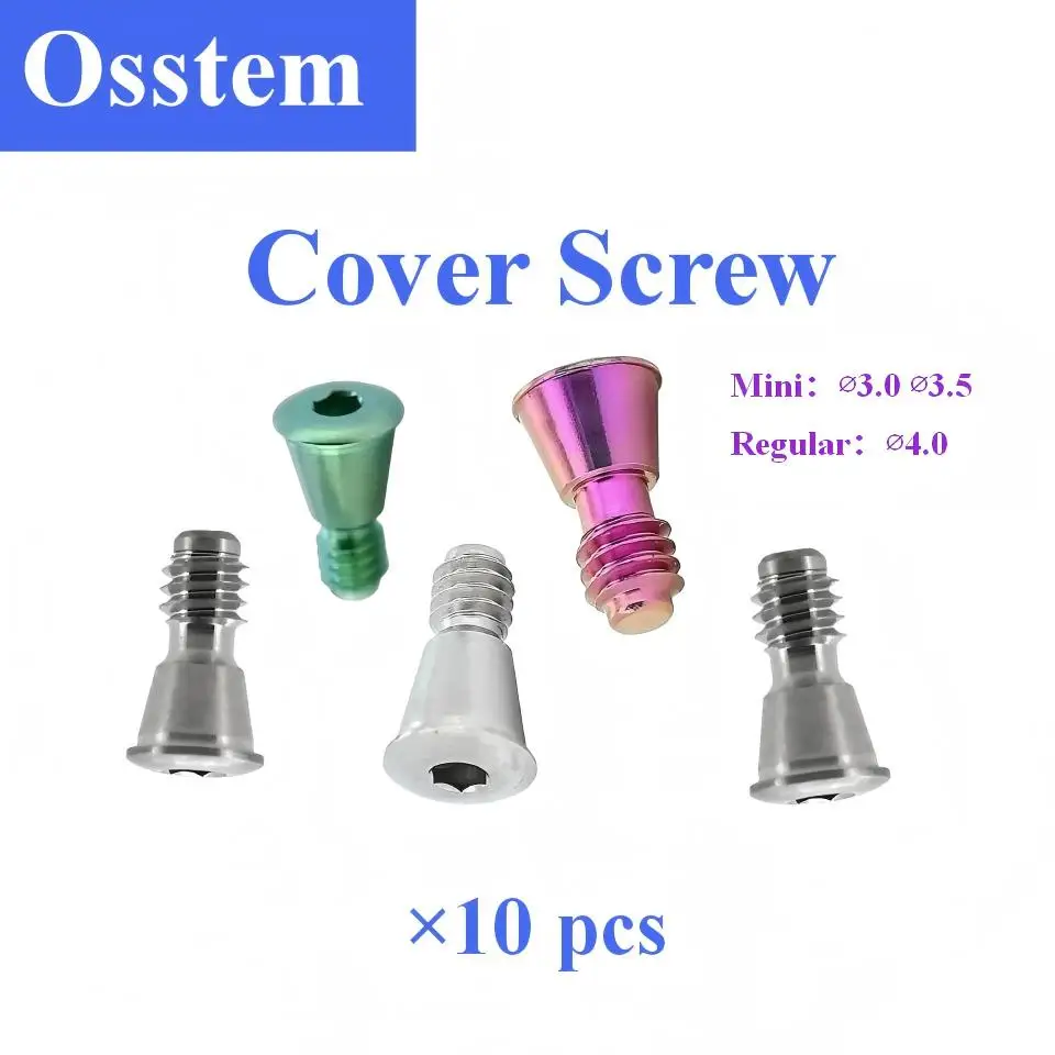 10Pcs Dental Implant Cover Screws Fits Osstem System Mini Regular Platform Pure Titanium Closure Screws Restorative Tools Supply