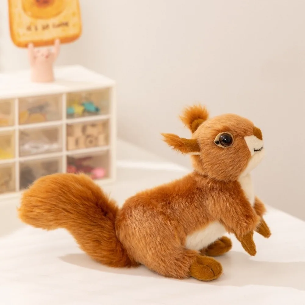 Creative 16cm Squirrel Plush Toys Soft Miniature Design Animal Sitting Squirrel Birthday Gift