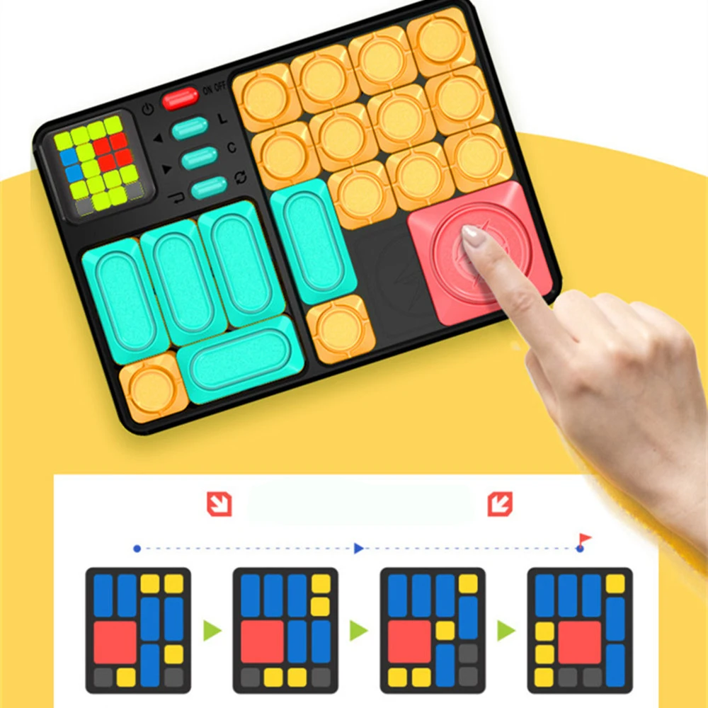 Super Slide Huarong Road Smart Sensor Game 500+ Levelled Challenge Learning Puzzle Interactive Toys for Kids Gifts IQ Training