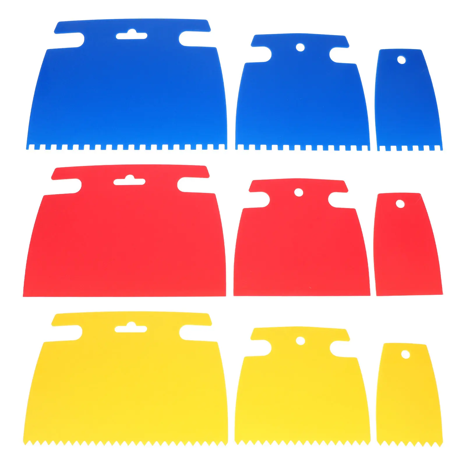 9Pcs Plastic Art Scraper Set Artistic Paint Removal Tool Fine Serrated Flat Edges DIY Oil Graffiti Texture Plaster
