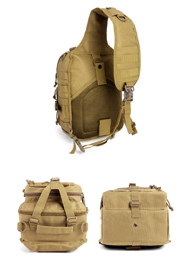 Men's Tactical Multi-Functional Chest Bag - Casual Shoulder Crossbody Style, Waterproof Oxford Cloth for Sports & Cycling, Trend