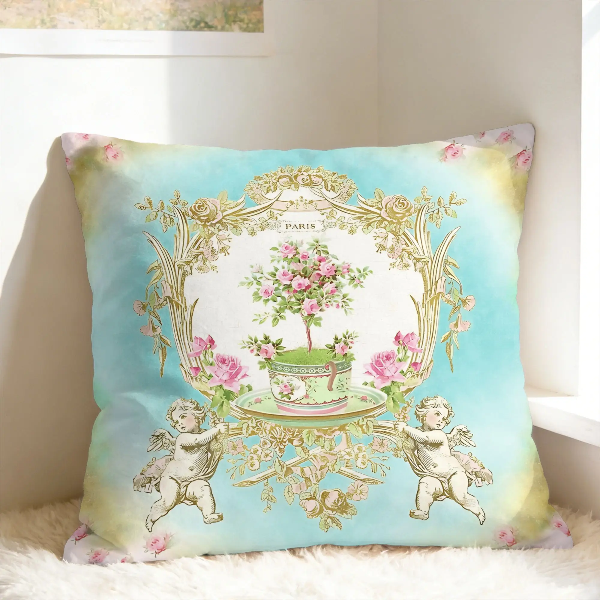 Marie Antoinette Afternoon Tea In French Paris Pillowcases  Retro Trendy Pillow Case For Office  Home Decor Custom Pillow Cover