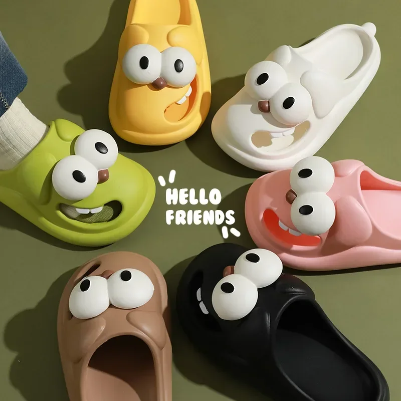 Women's Cute Cartoon Slippers Summer Indoor and Outdoor Soft Anti Slip Bathroom Slippers Universal Throughout The Year