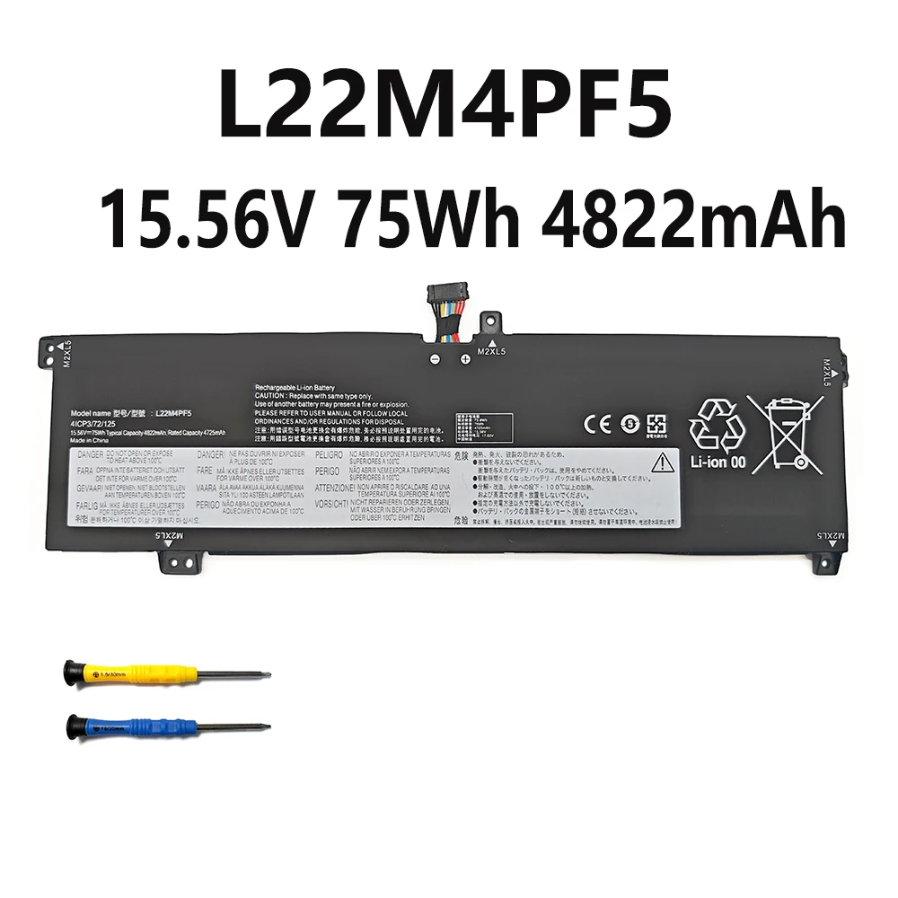 

L22M4PF5 15.56V 75Wh 4822mAh Battery For Lenovo Xiaoxin PRO 16 2023 ARP8 IRH8 L22X4PF5 L22B4PF5 L22D4PF5 L22C4PF5 free tools