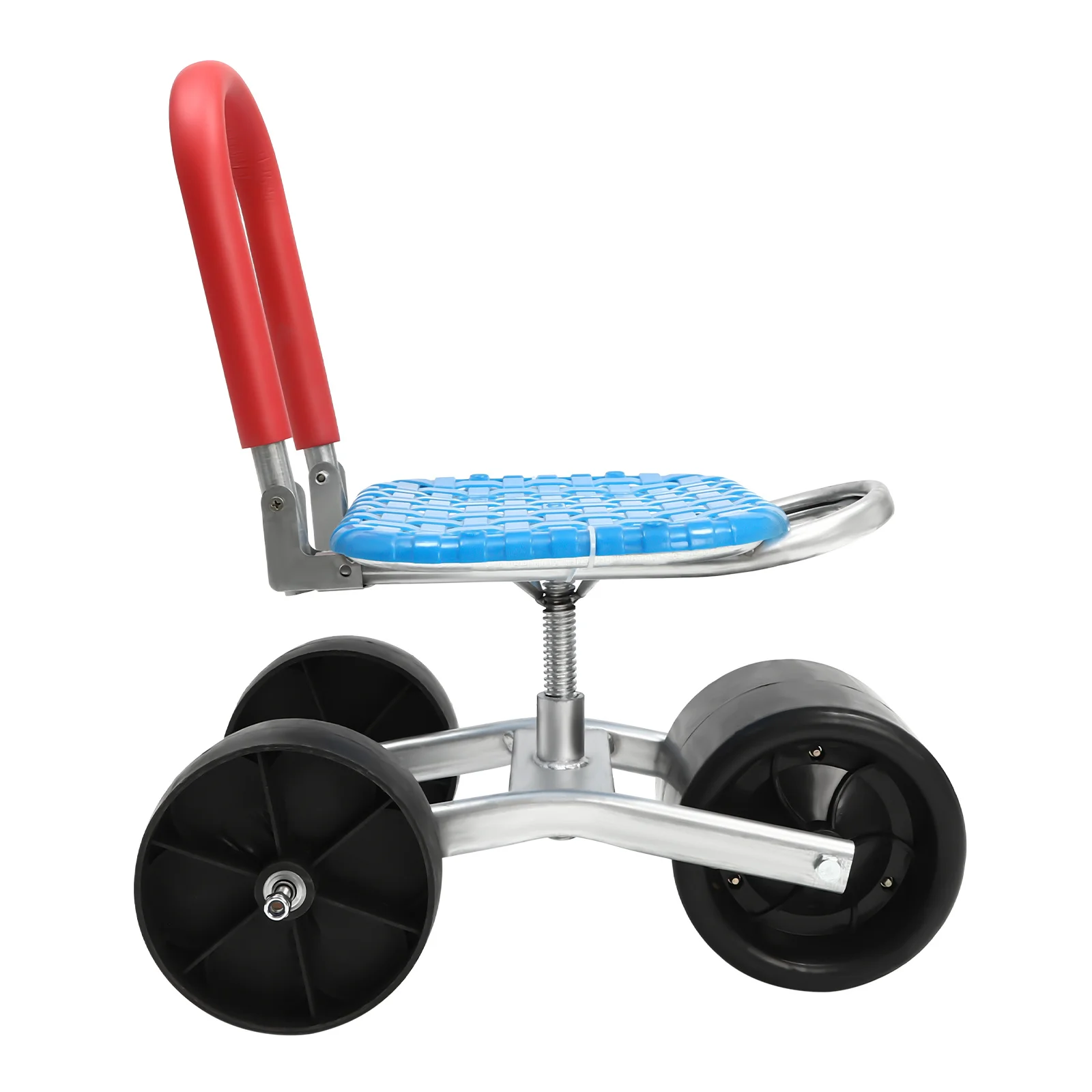 مقعد دوار للحديقة بعجلات - ارتفاع قابل للتعديل ومقعد دوار - عربة بستنة قوية لسهولة الزراعة وإزالة الأعشاب الضارة