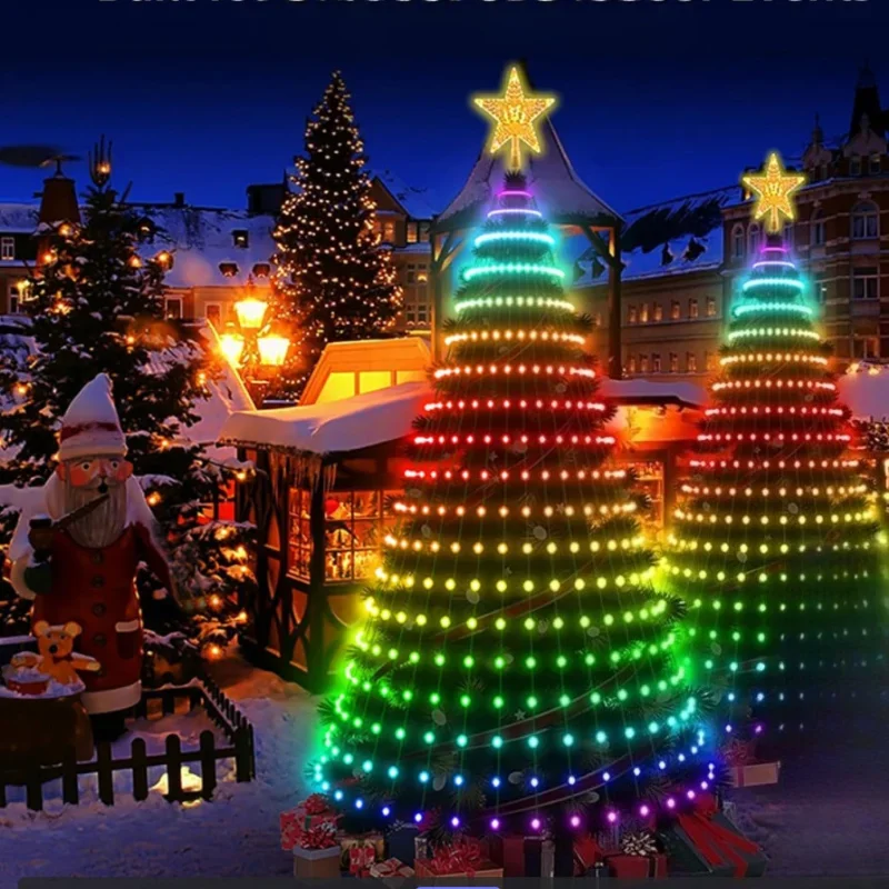 DIY Programmable Color Changing Light Decorative Light with APP and Remote Control 1.5m/1.8m/2.1m Smart Christmas Tree Lights
