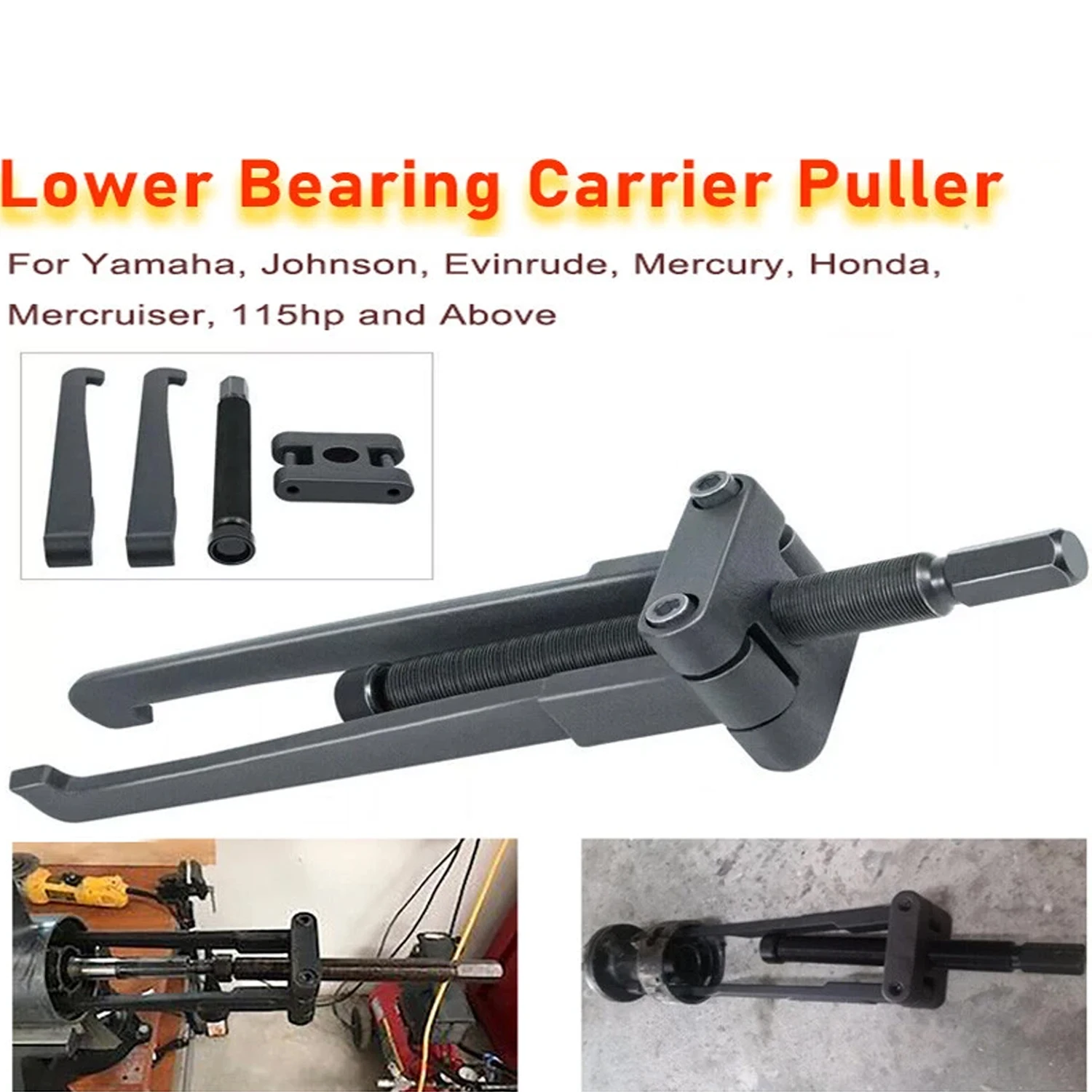 Boat Lower Bearing Carrier Puller for Yamaha, Johnson, Evinrude, Mercury, Honda, Mercruiser, Fit Most Gearcases 115hp and Above