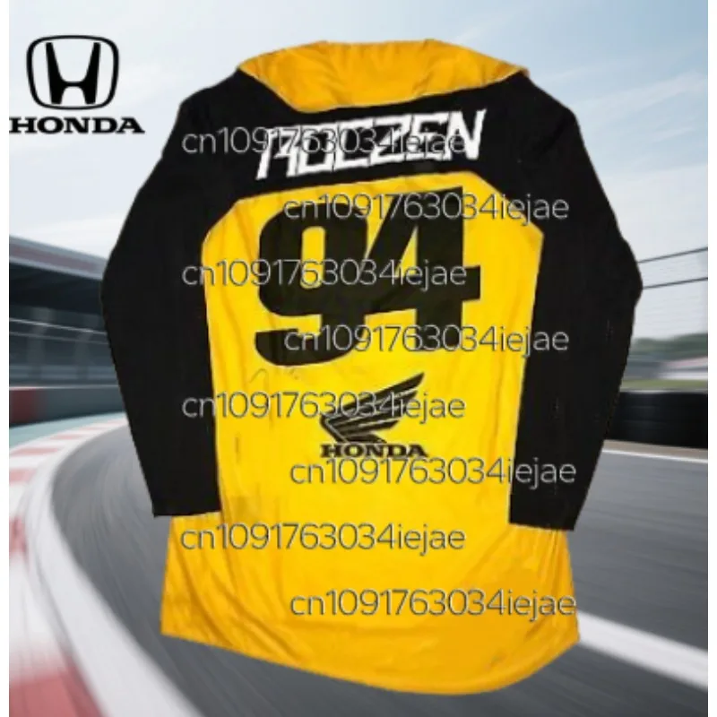 هوندا 2026 الترابية دراجة جيرسي تنفس طويلة الأكمام دراجة نارية تي شيرت مريح سباق الجبال ومعدات ركوب الخيل في الهواء الطلق #1