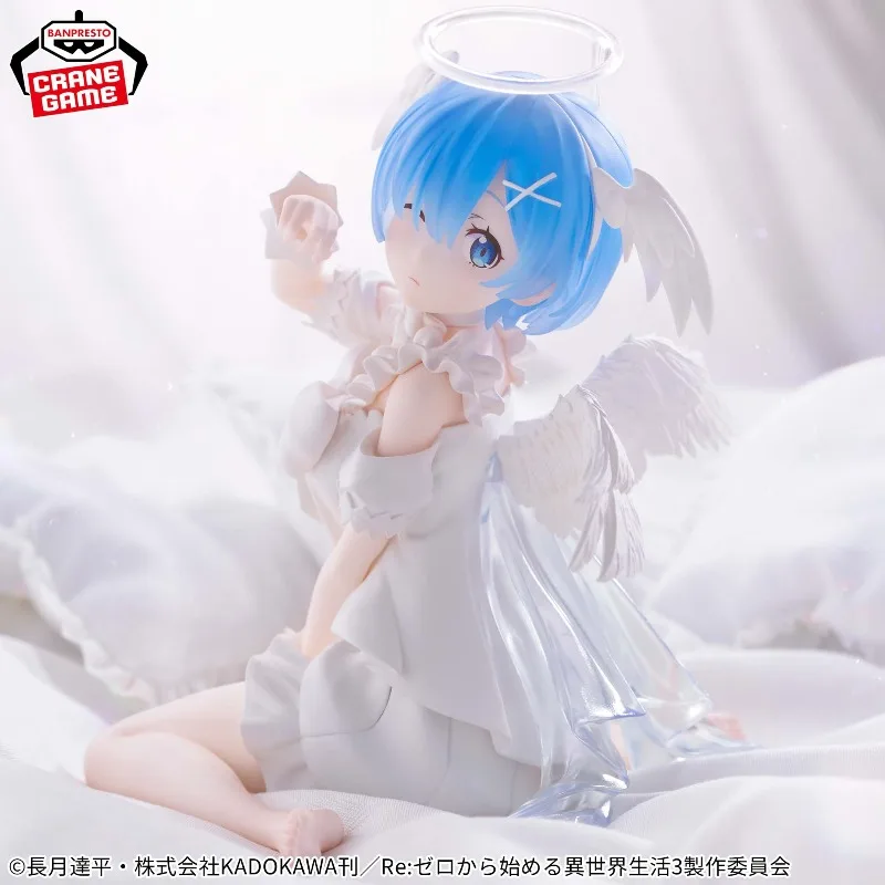 Banpresto Re ZERO Starting Life in Another World Anime Rem Angel Relax Time Action Figures Model Figurine Original Figuarts view 3