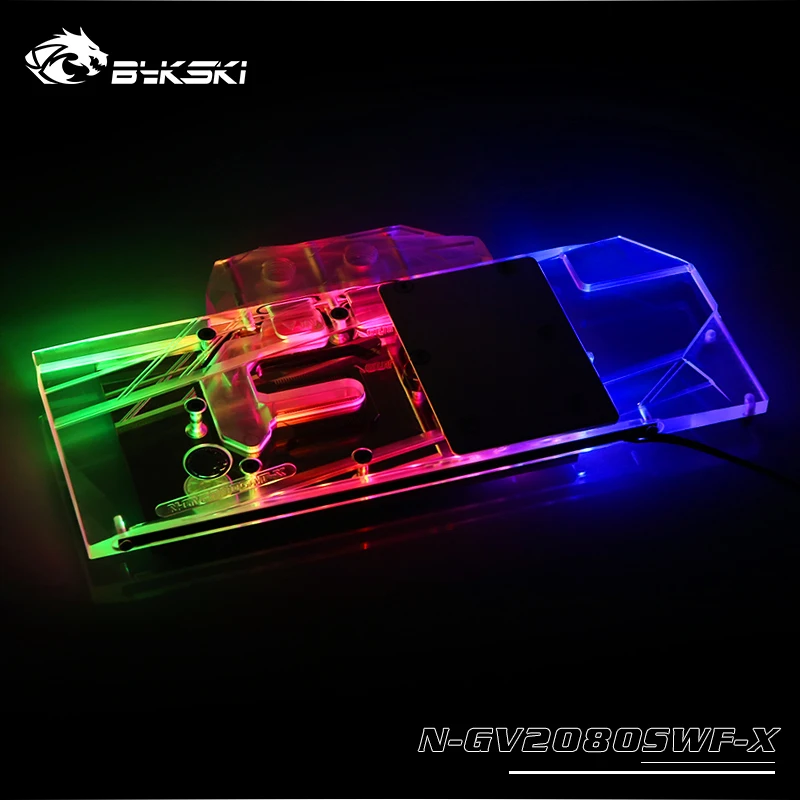 Bykski – bloc de refroidissement à eau RGB, couverture complète pour GPU, pour GIGA RTX 2080 2070 2060 Super Gaming Windforce N-GV2080SWF-X