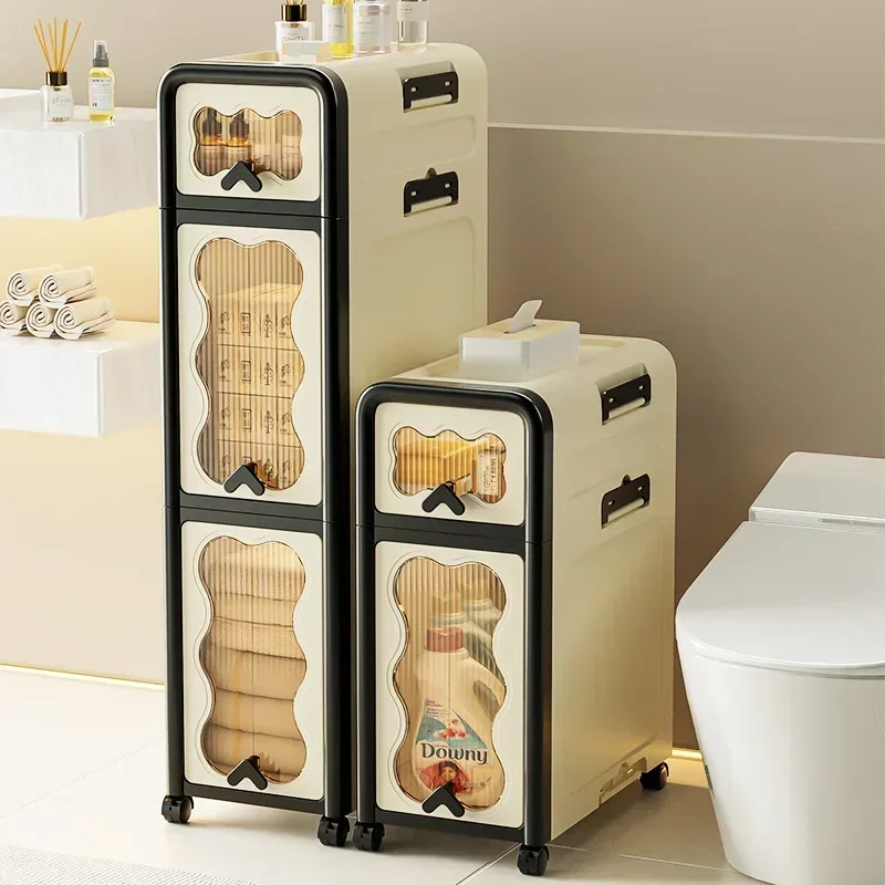 Household Goods Household Bathroom Shelf, Bathroom Toilet Side Narrow Seam Cabinet, Bathroom Floor Rack, Crevice Storage Cabinet