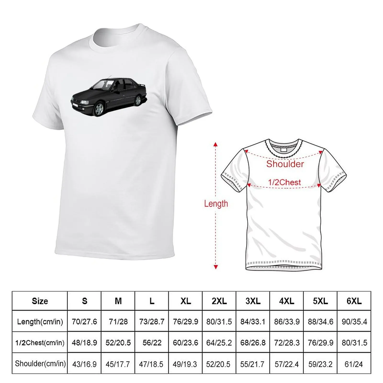 PUG 405 Mi 16 illustration, black T-Shirt man t shirt cotton man t shirt heavy cotton