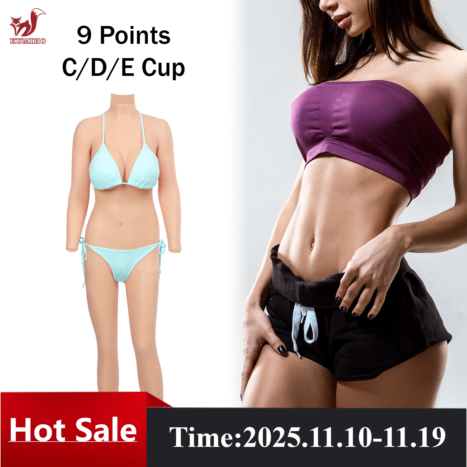 

KUMIHO силиконовый костюм с искусственной грудью для трансвеститов, формы груди с оружиями, боди для транссексуалов, мужские и женские костюмы для косплея