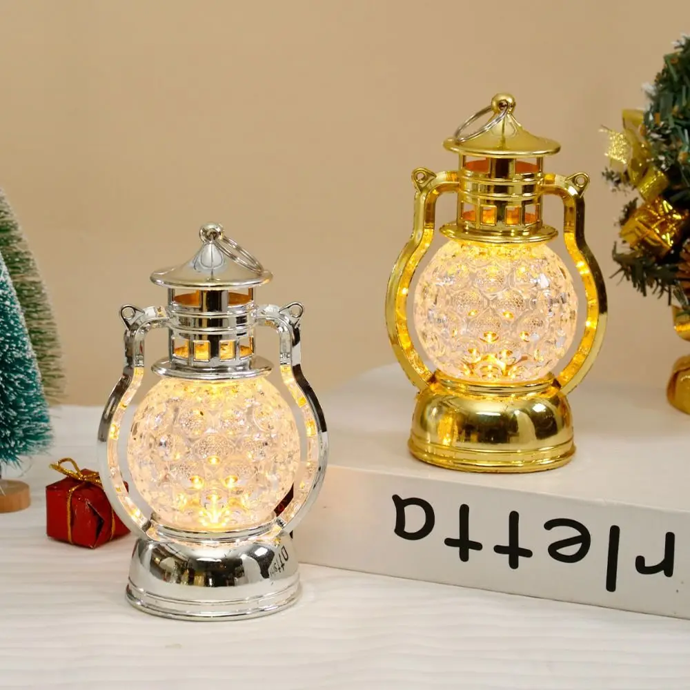 

Vintage PP Night Lamp Gold Silver Honeycomb Shape Wind Lantern Simulation Flame Home Retro Lantern Home Decorations