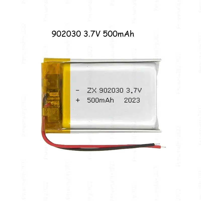 500mAh 3.7V Li-Polymer Battery 902030 Rechargeable Cell for Solar Light, GPS Tracker, DIY Electronics - Safe & Long Lifespan
