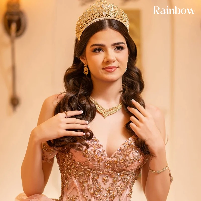 Weg von der Schulter Quinceneara Kleid Rüschen Organza mit bestickter Spitze Abschlussball-Partykleid ärmellos maßgeschneidert Vestido De Noche