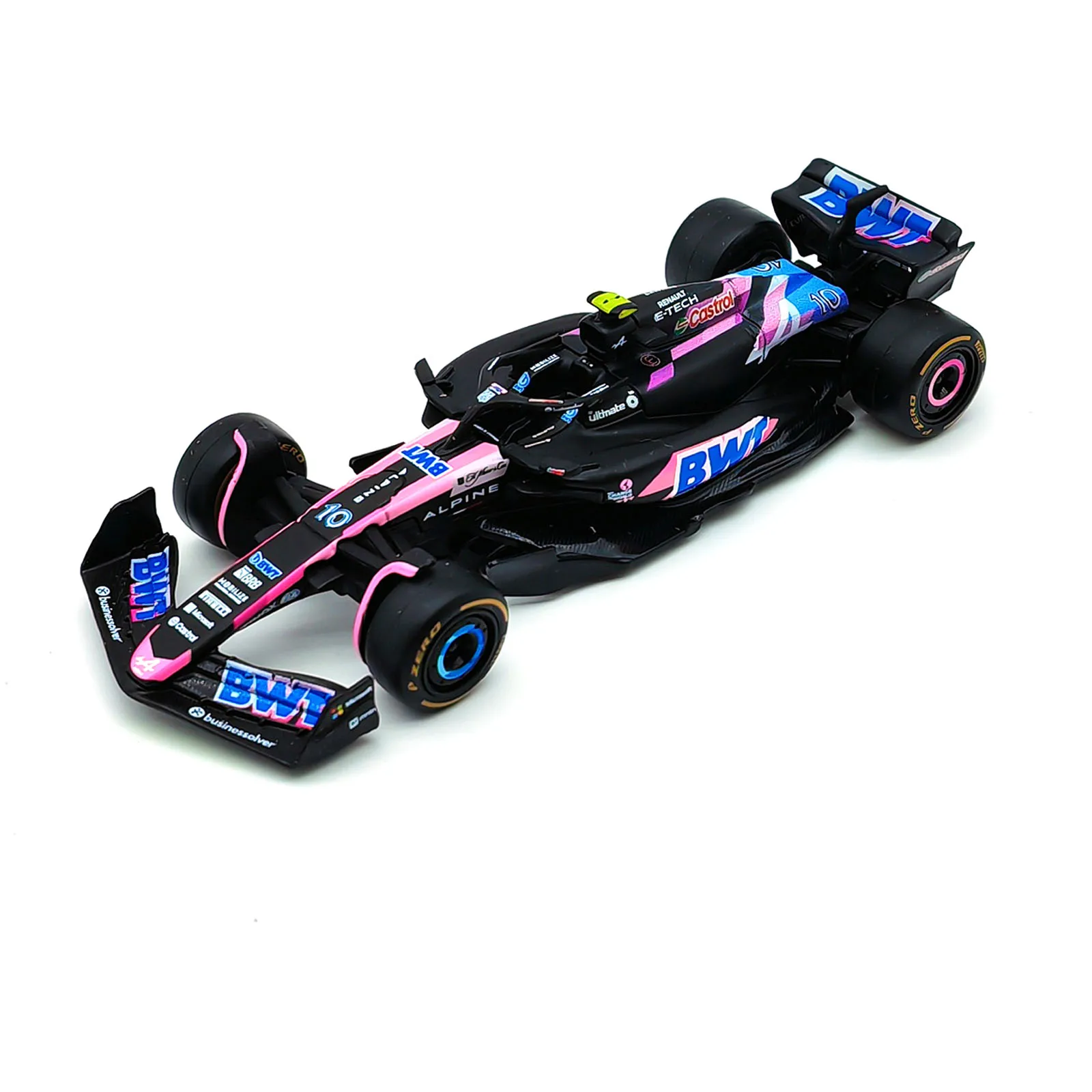 Bburago 1:43 BWT Alpine 2024 A524 F1 Formula Car Die Cast Vehicles Collectible Model Racing Toys Acrylic Box