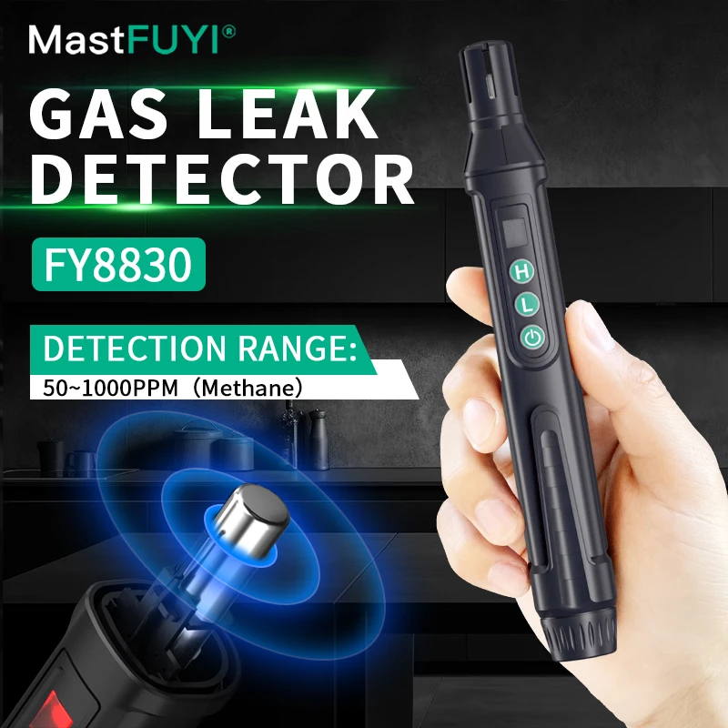 MASTFUYI FY8830 Gas Leak Detector Natural Gas Detector Combustible Gas Detector with Audible and Visual Alarm Handheld Detector