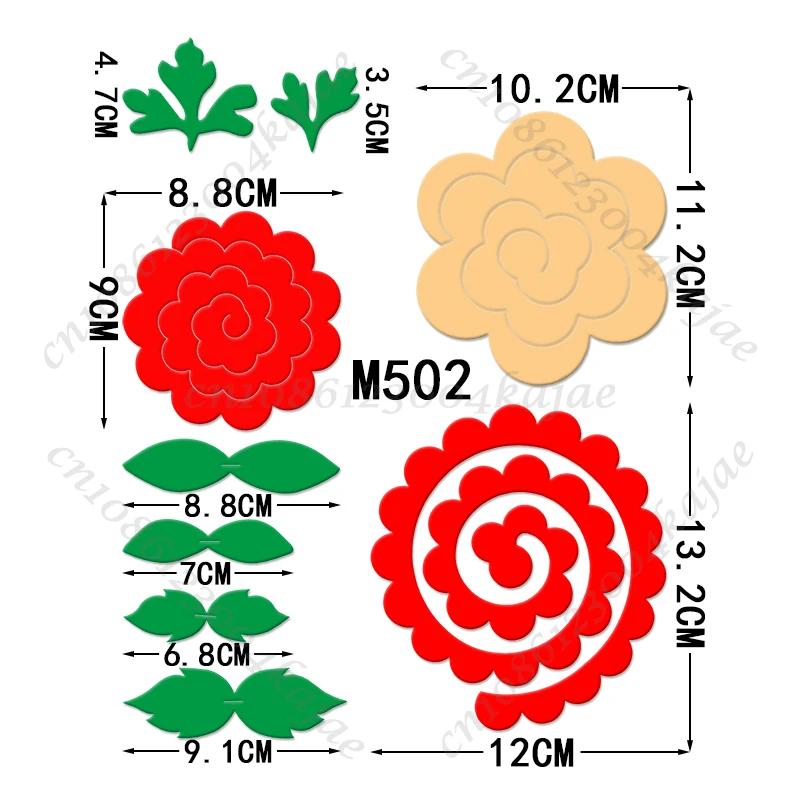 Flower New Cutting Dies 2024 New Arrivals Scrapbooking 16MM Knife Suitable for Most Wooden Cutting Dies Machines