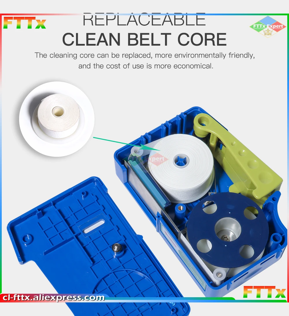 Fiber Optic Cleaning box, Fiber Optic Connector Cleaner, Fiber Optic Connector Cleaning Cassette SC/FC/ST/LC/MU 500 times