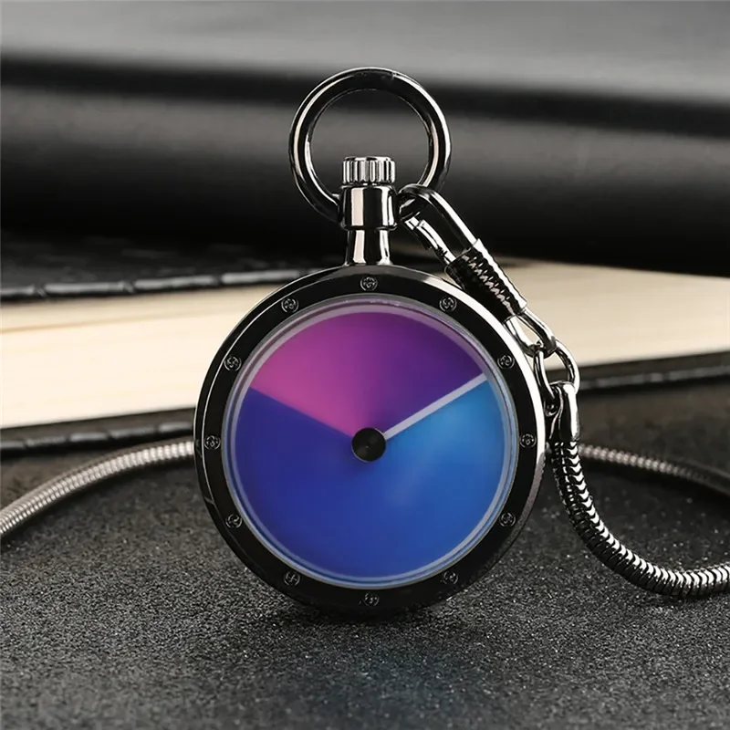 Special Turnable Dial Mixed Color Design Open Face Clock Quartz Movement Pocket Watch for Women Men with Pendant Chain Reloj