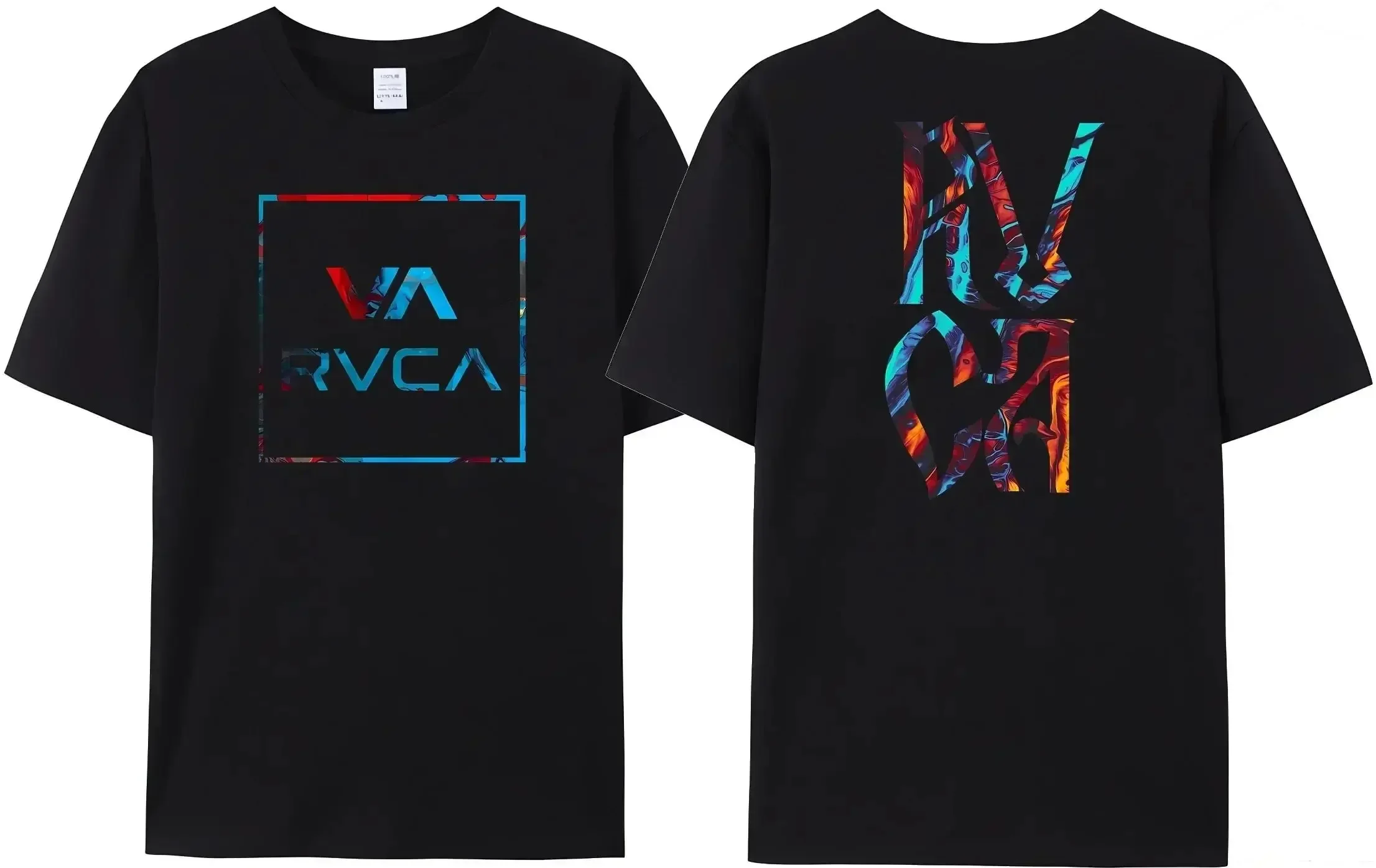 

2025 Summer Trendy Brand RVCA T-shirt Men's Women's Plus Size Loose Short-sleeved Fashion Design Tee Streetwear Fashion Top
