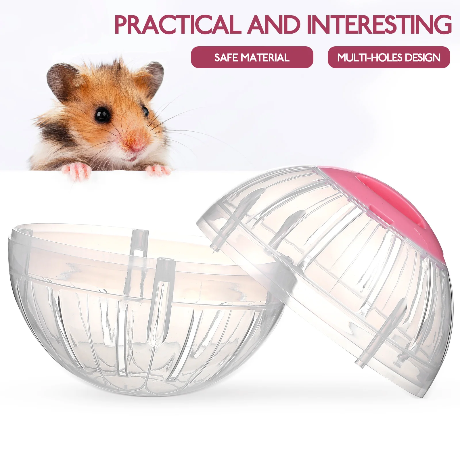 

2pcs Hamster Exercise Balls Durable Plastic Multi-Holes Ventilation For Small Animals Running Ball Pet Supplies