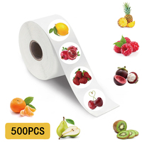 500pcs Cartoon Fruit Roll Stickers Stationery Notebook Birthday Vegetable Insect Snowboard Refrigerator Vegetable Luggage Decals