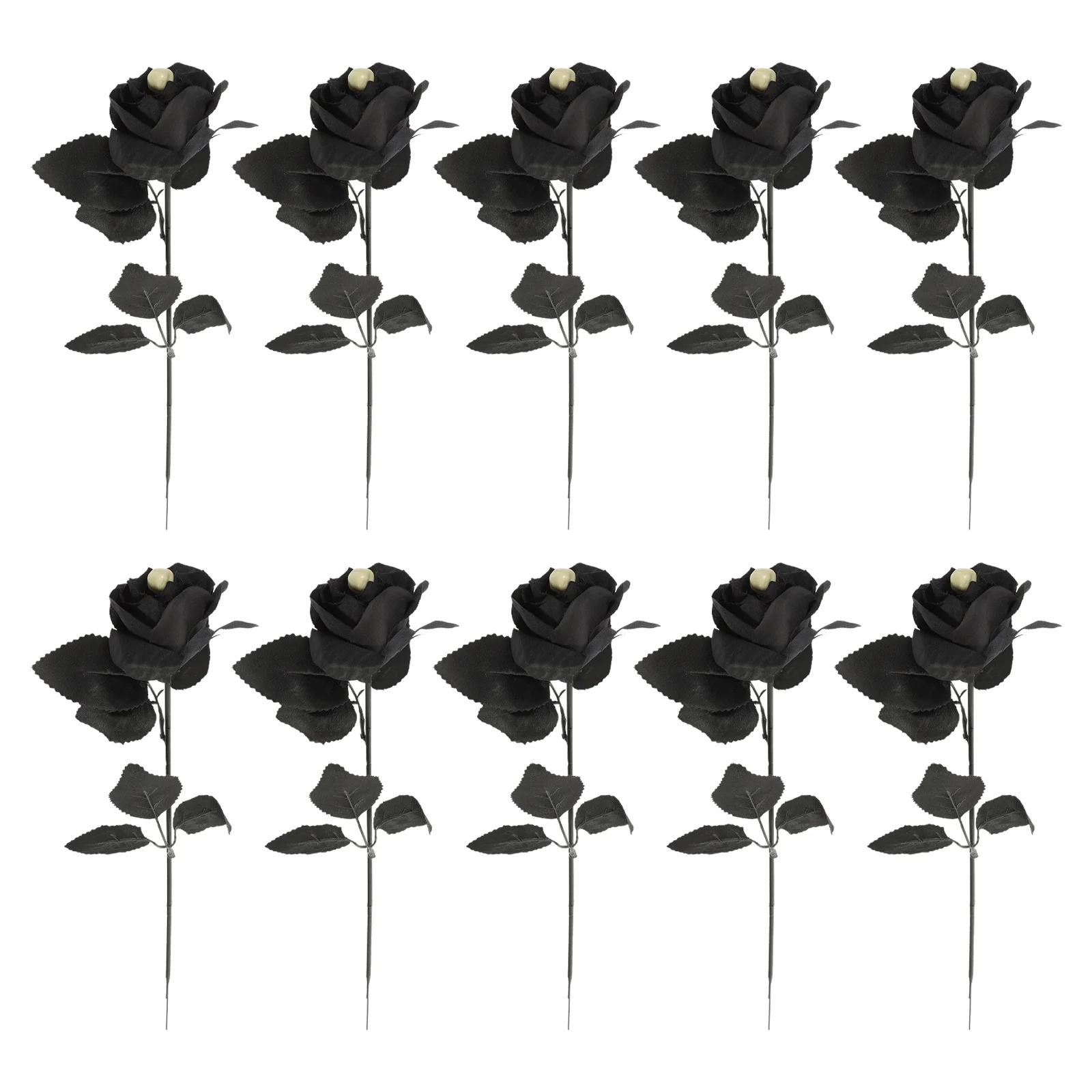 

10Pcs Skull Rose Artificial Halloween Fake Rose Flowers Creepy Decoration Party Haunted Prop Halloween Party Flower Prop