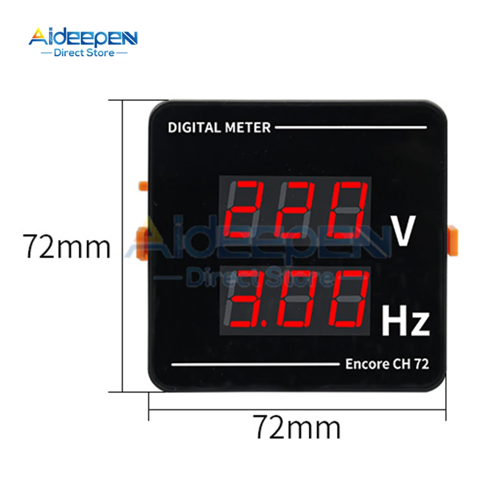 AC 50-500V LED Digital Voltage Frequency Meter 2 in 1 Embedded AC Voltmeter Hertz Tester 10.0-99.9Hz