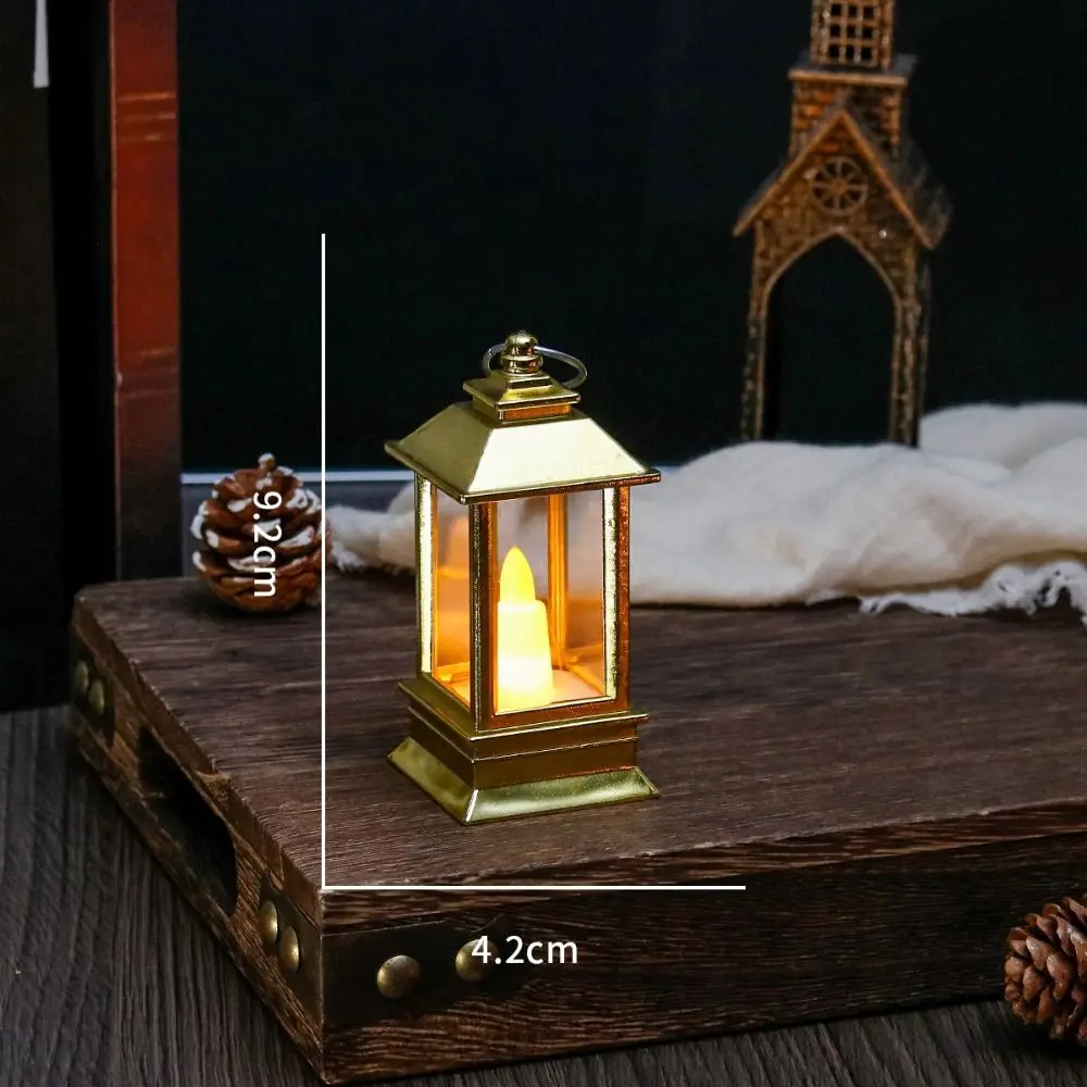 Retro LED เทียนอิเล็กทรอนิกส์แสง Flameless WARM Light MINI Square Night ไฟตะขอแบตเตอรี่ดําเนินการตกแต่งต้นคริสต์มาส